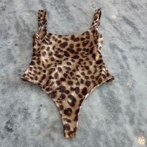 Zara Leopard Thong Swimsuit